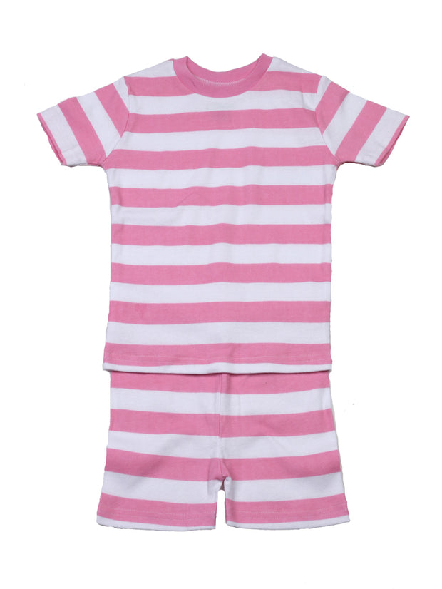 Classic Stripes PJ Short Set Pink/White