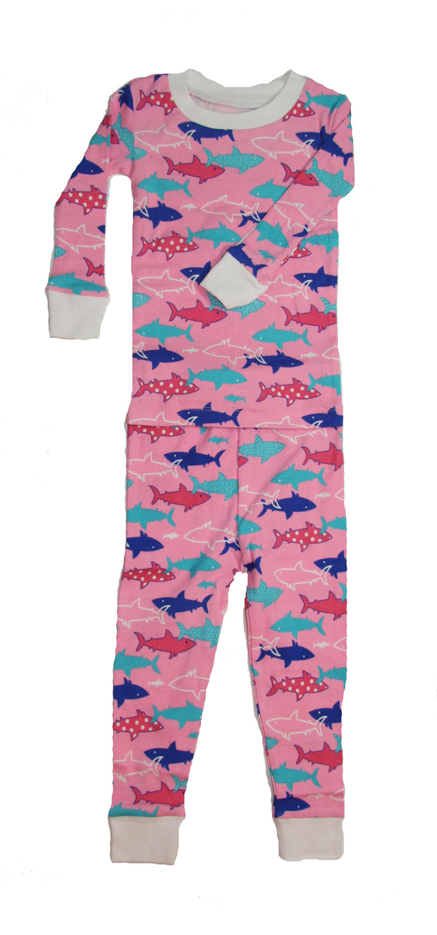 Sharks Pink Organic Cotton Pajamas
