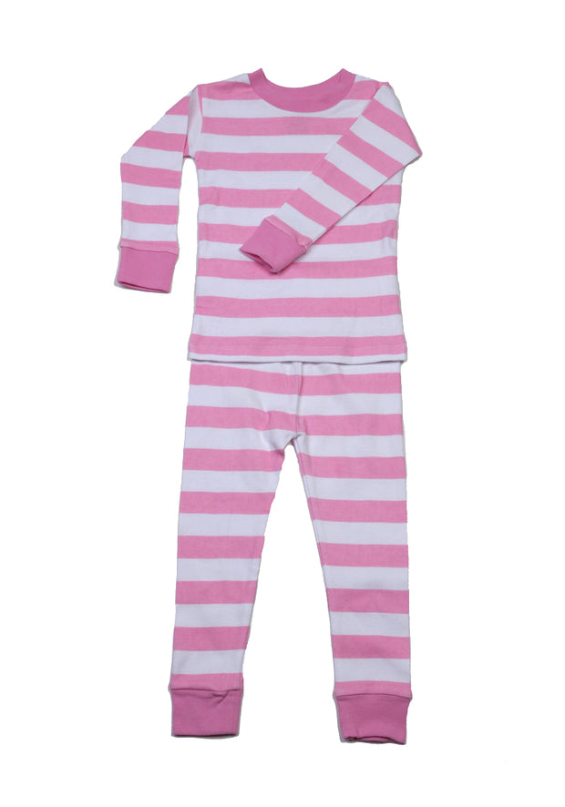 Classic Stripes Organic Cotton Pajamas Pink/White