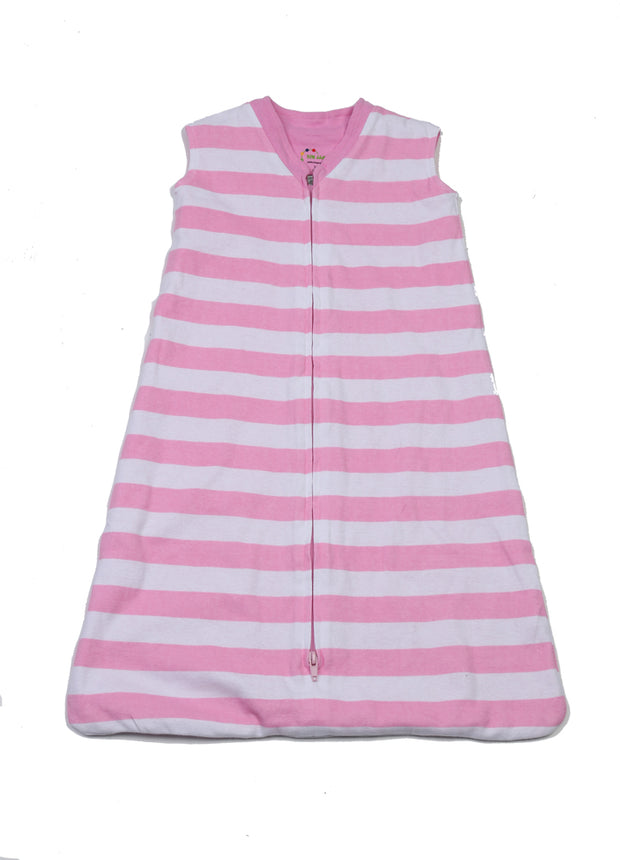 Classic Stripes Organic Wearable Blanket Pink/White