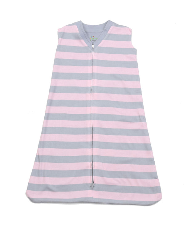 Classic Stripes Pink/Grey Organic Wearable Blanket