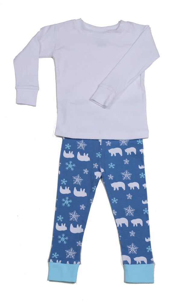 Polar Bear White Top Organic Pajamas