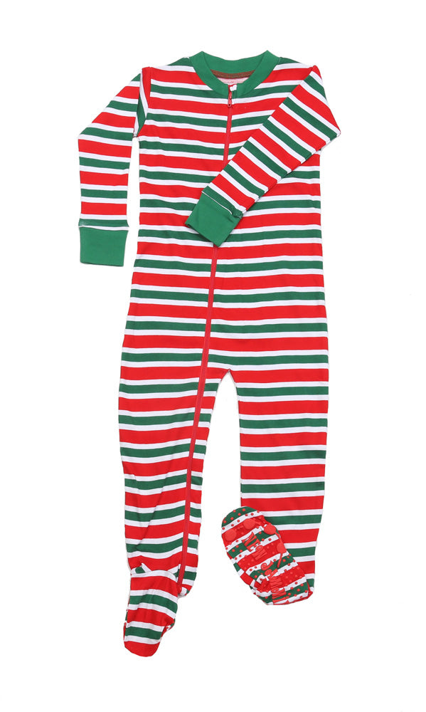 Christmas Stripes Toddler Footies