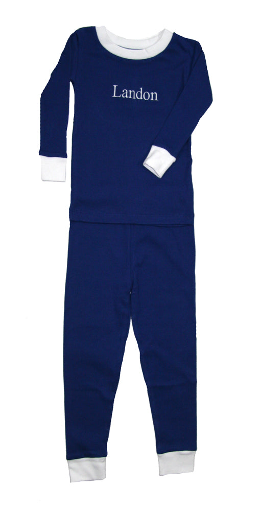 PERSONALIZED Simply Navy Organic Pajamas