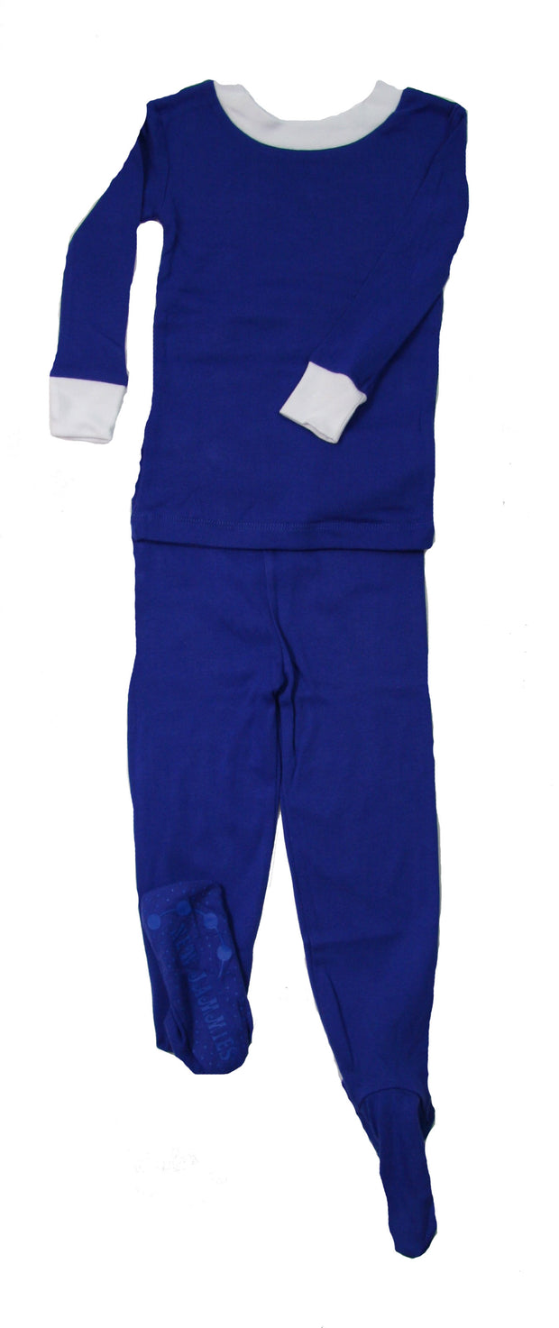 Simply Solids Navy Organic Cotton Footed PJ Set