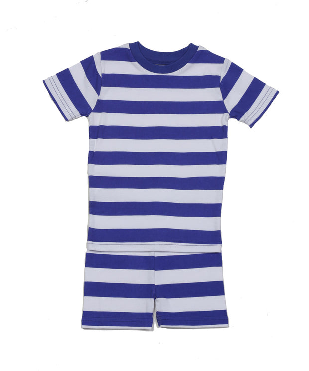 Classic Stripe Organic PJ Short Set Blue/White