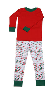 Christmas Dots Organic Pajamas PERSONALIZED