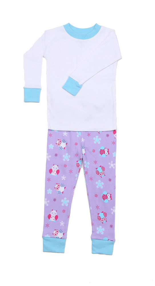 Snow Owls Lavender PERSONALIZED Pajamas