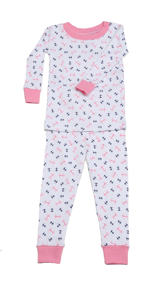 Anchors Aweigh Pink Organic Pajamas