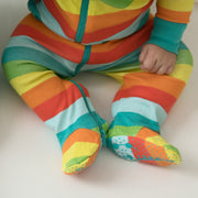 Rainbow Stripes DOUBLE ZIP Organic Cotton Footie