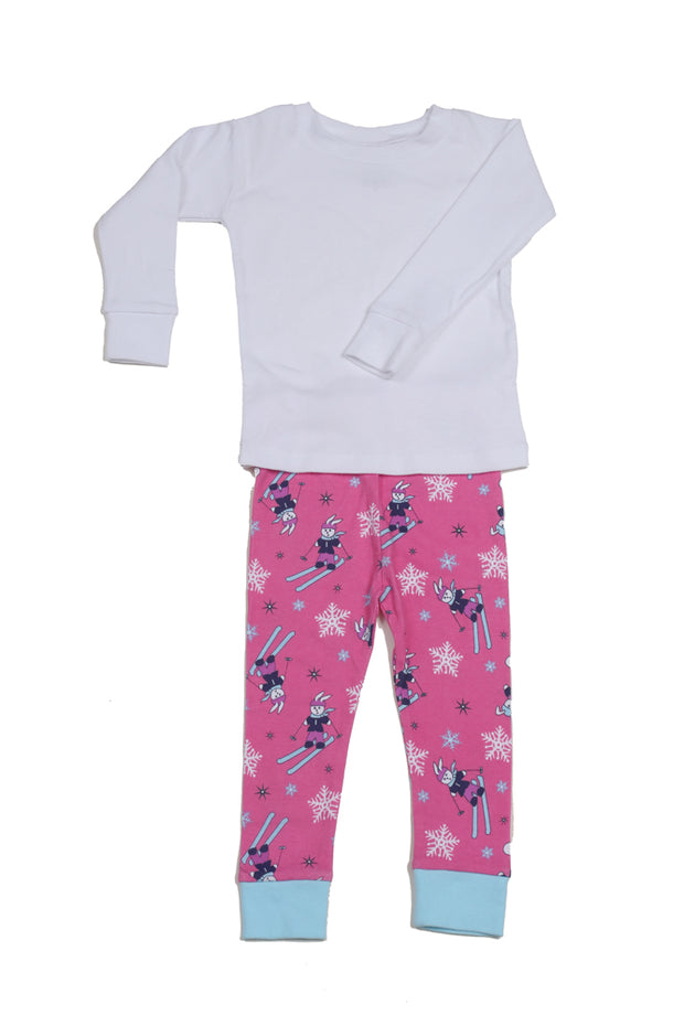 Ski Bunnies Solid White Top PERSONALIZED