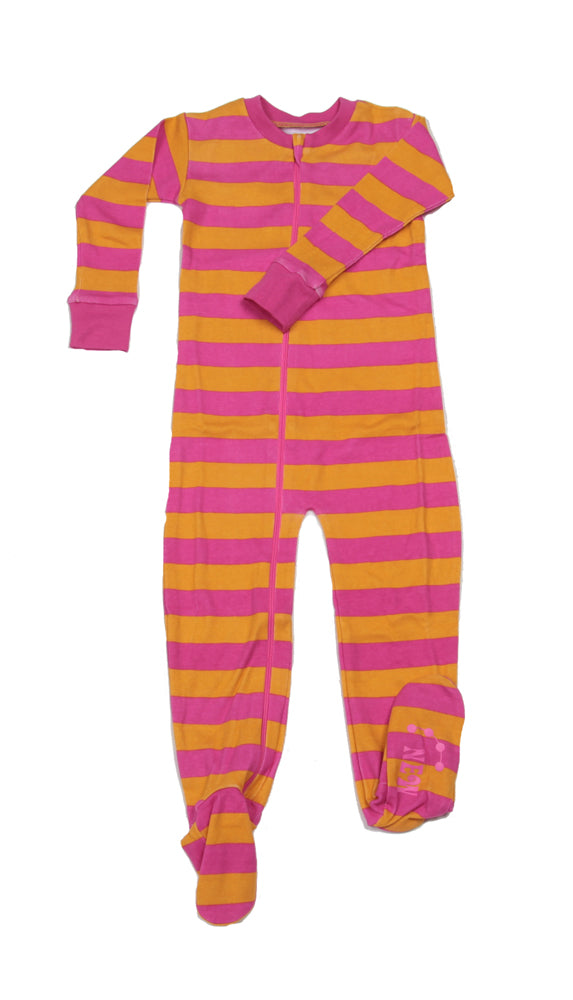 Classic Stripes Toddler Footie Pink/Orange
